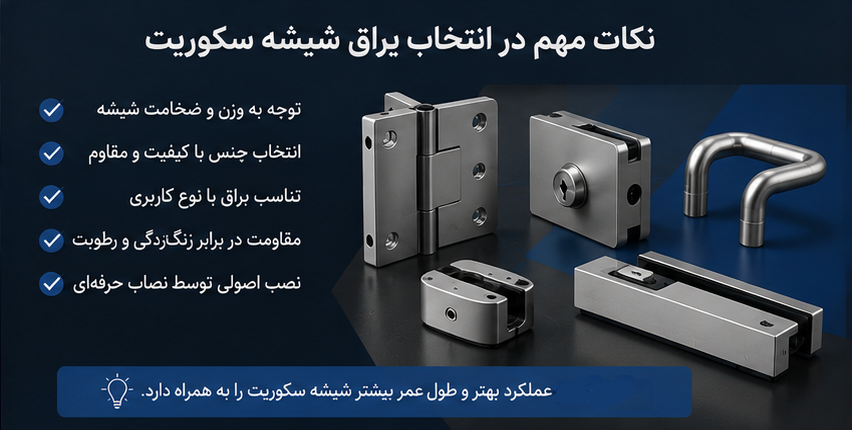 نکات مهم انتخاب یراق شیشه سکوریت بر اساس وزن و ضخامت شیشه